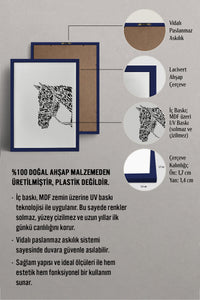 HOMEPACK Ahşap Çerçeveli Tablo Çerçeveli Poster Sanatsal Modern Duvar Dekoru TK-1197