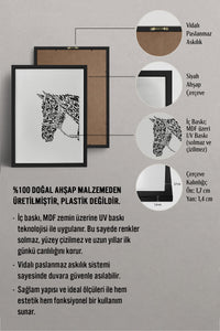 HOMEPACK Ahşap Çerçeveli Tablo Çerçeveli Poster Sanatsal Modern Duvar Dekoru TK-1197