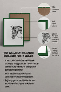 HOMEPACK Ahşap Çerçeveli Tablo Çerçeveli Poster Sanatsal Modern Duvar Dekoru TK-1197