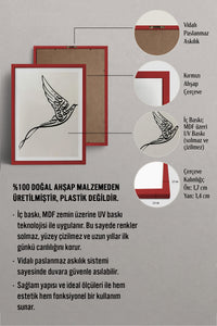 HOMEPACK Ahşap Çerçeveli Tablo Çerçeveli Poster Sanatsal Modern Duvar Dekoru TK-1201
