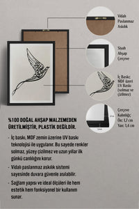 HOMEPACK Ahşap Çerçeveli Tablo Çerçeveli Poster Sanatsal Modern Duvar Dekoru TK-1201