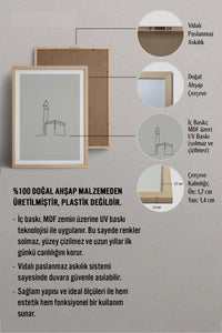 HOMEPACK Ahşap Çerçeveli Tablo Çerçeveli Poster Sanatsal Modern Duvar Dekoru TK-1204