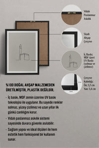 HOMEPACK Ahşap Çerçeveli Tablo Çerçeveli Poster Sanatsal Modern Duvar Dekoru TK-1204