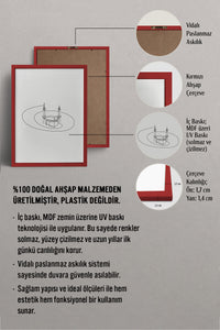 HOMEPACK Ahşap Çerçeveli Tablo Çerçeveli Poster Sanatsal Modern Duvar Dekoru TK-1205