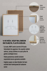 HOMEPACK Ahşap Çerçeveli Tablo Çerçeveli Poster Sanatsal Modern Duvar Dekoru TK-1207