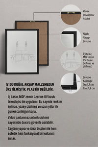 HOMEPACK Ahşap Çerçeveli Tablo Çerçeveli Poster Sanatsal Modern Duvar Dekoru TK-1207