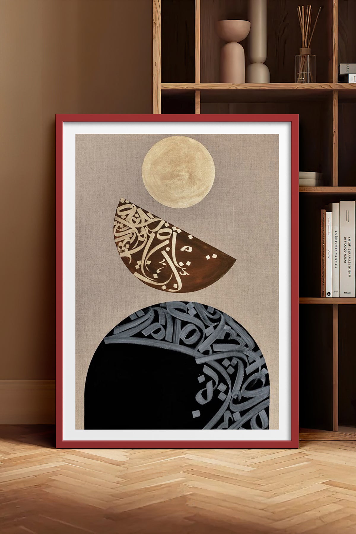 HOMEPACK Ahşap Çerçeveli Tablo Çerçeveli Poster Sanatsal Modern Duvar Dekoru TK-1209