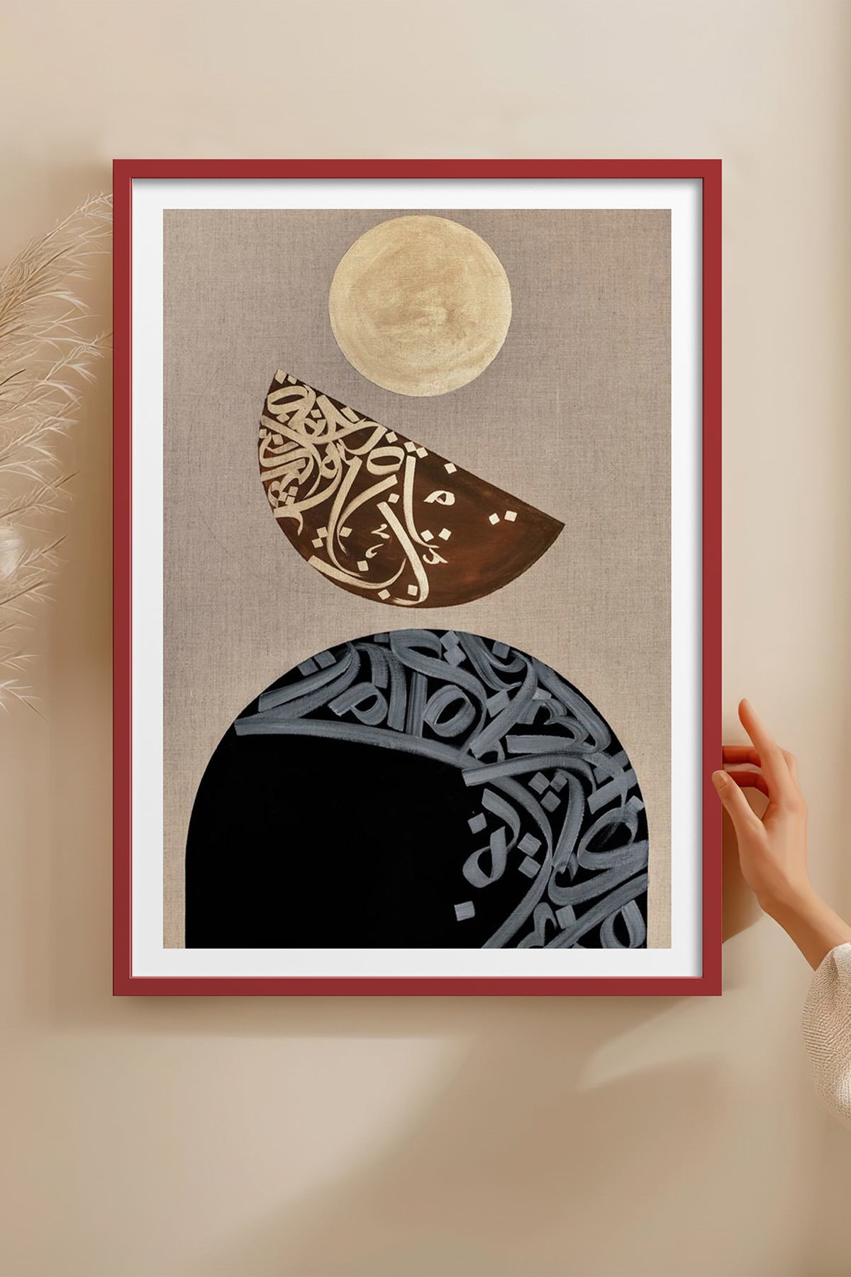 HOMEPACK Ahşap Çerçeveli Tablo Çerçeveli Poster Sanatsal Modern Duvar Dekoru TK-1209