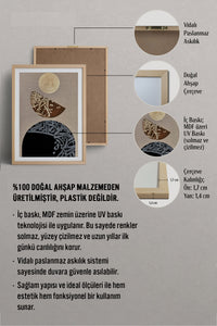 HOMEPACK Ahşap Çerçeveli Tablo Çerçeveli Poster Sanatsal Modern Duvar Dekoru TK-1209