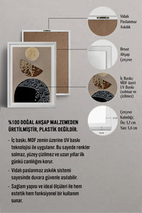 HOMEPACK Ahşap Çerçeveli Tablo Çerçeveli Poster Sanatsal Modern Duvar Dekoru TK-1209