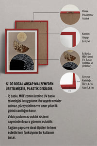 HOMEPACK Ahşap Çerçeveli Tablo Çerçeveli Poster Sanatsal Modern Duvar Dekoru TK-1209