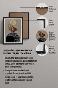 HOMEPACK Ahşap Çerçeveli Tablo Çerçeveli Poster Sanatsal Modern Duvar Dekoru TK-1209