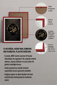 HOMEPACK Ahşap Çerçeveli Tablo Çerçeveli Poster Sanatsal Modern Duvar Dekoru TK-1214