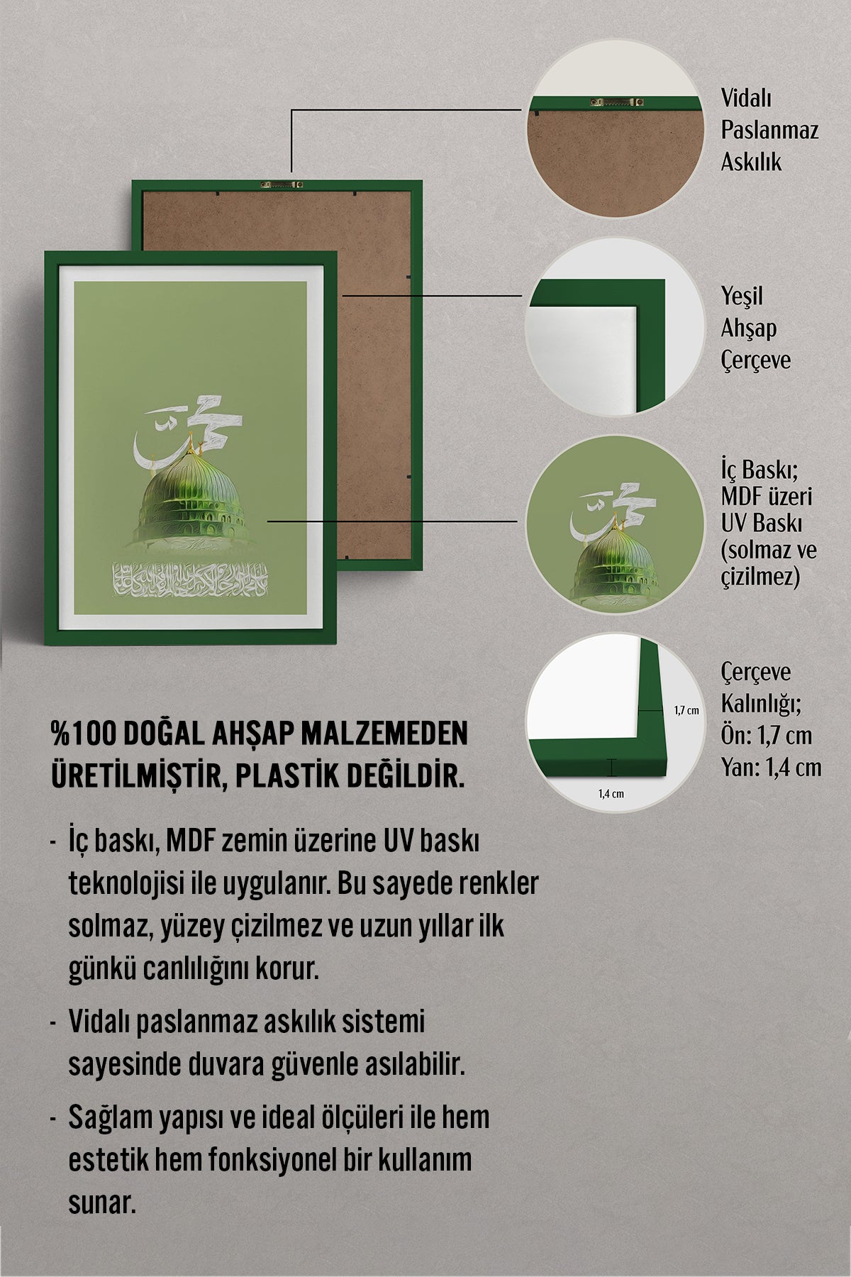 HOMEPACK Ahşap Çerçeveli Tablo Çerçeveli Poster Sanatsal Modern Duvar Dekoru TK-1216