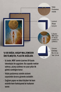 HOMEPACK Ahşap Çerçeveli Tablo Çerçeveli Poster Sanatsal Modern Duvar Dekoru TK-1224