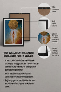 HOMEPACK Ahşap Çerçeveli Tablo Çerçeveli Poster Sanatsal Modern Duvar Dekoru TK-1224