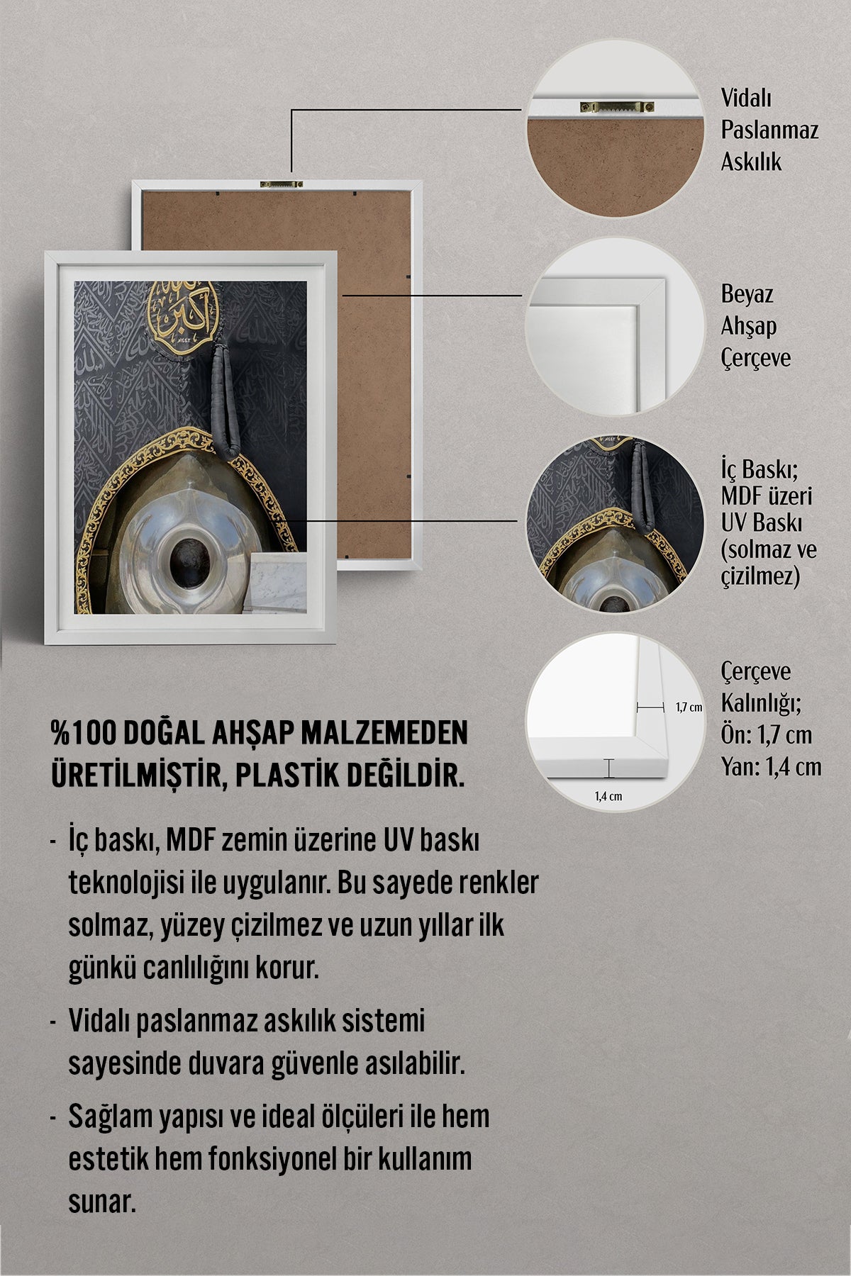 HOMEPACK Ahşap Çerçeveli Tablo Çerçeveli Poster Sanatsal Modern Duvar Dekoru TK-1229