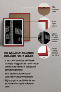 HOMEPACK Ahşap Çerçeveli Tablo Çerçeveli Poster Sanatsal Modern Duvar Dekoru TK-1230