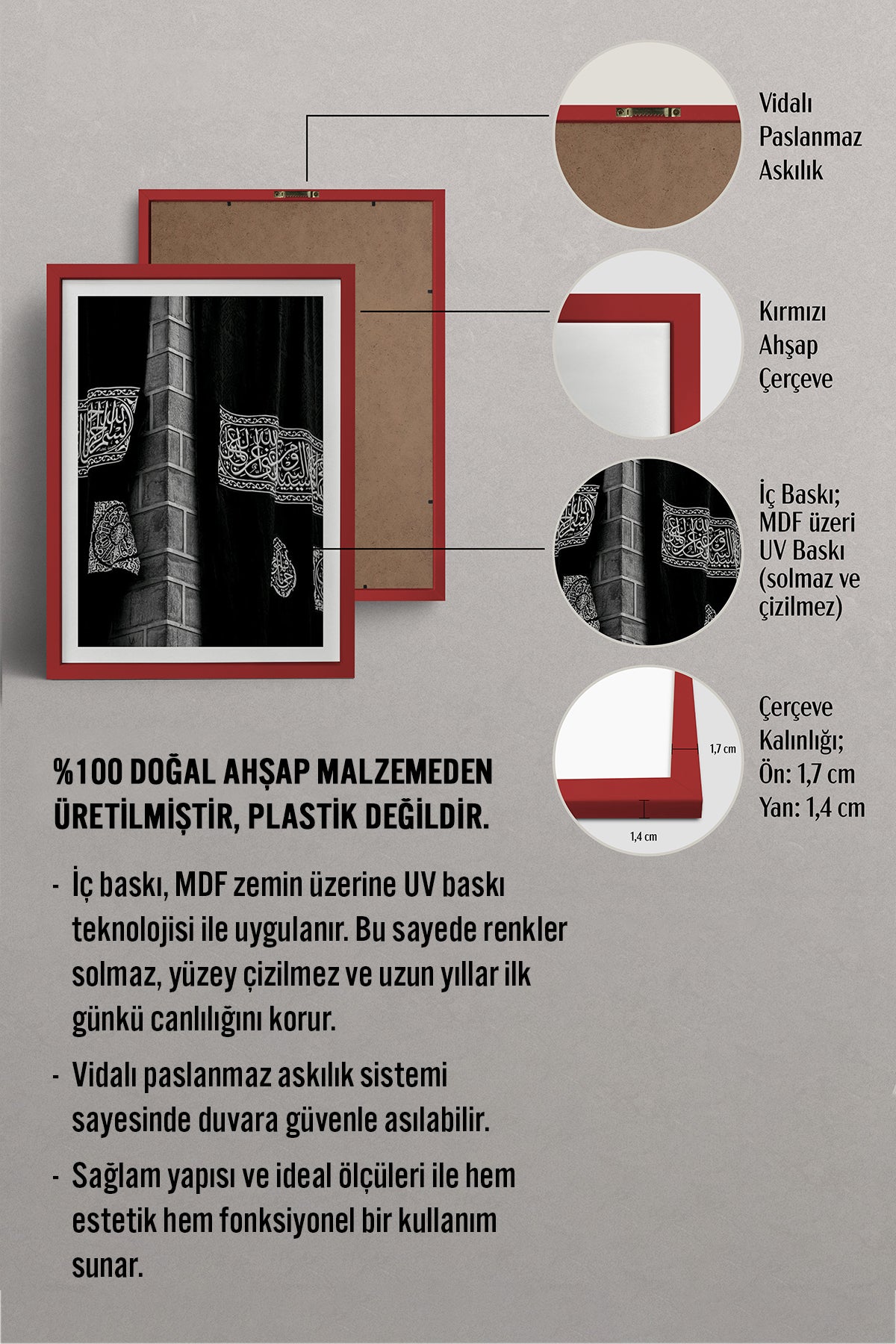 HOMEPACK Ahşap Çerçeveli Tablo Çerçeveli Poster Sanatsal Modern Duvar Dekoru TK-1230