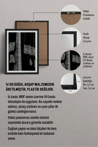 HOMEPACK Ahşap Çerçeveli Tablo Çerçeveli Poster Sanatsal Modern Duvar Dekoru TK-1230