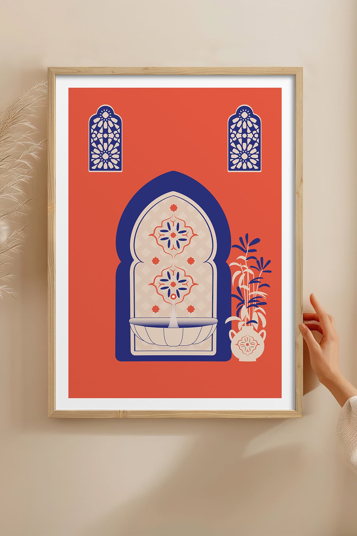 HOMEPACK Ahşap Çerçeveli Tablo Çerçeveli Poster Sanatsal Modern Duvar Dekoru TK-1236