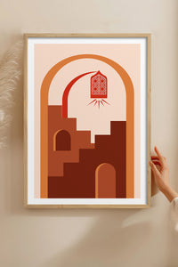 HOMEPACK Ahşap Çerçeveli Tablo Çerçeveli Poster Sanatsal Modern Duvar Dekoru TK-1238