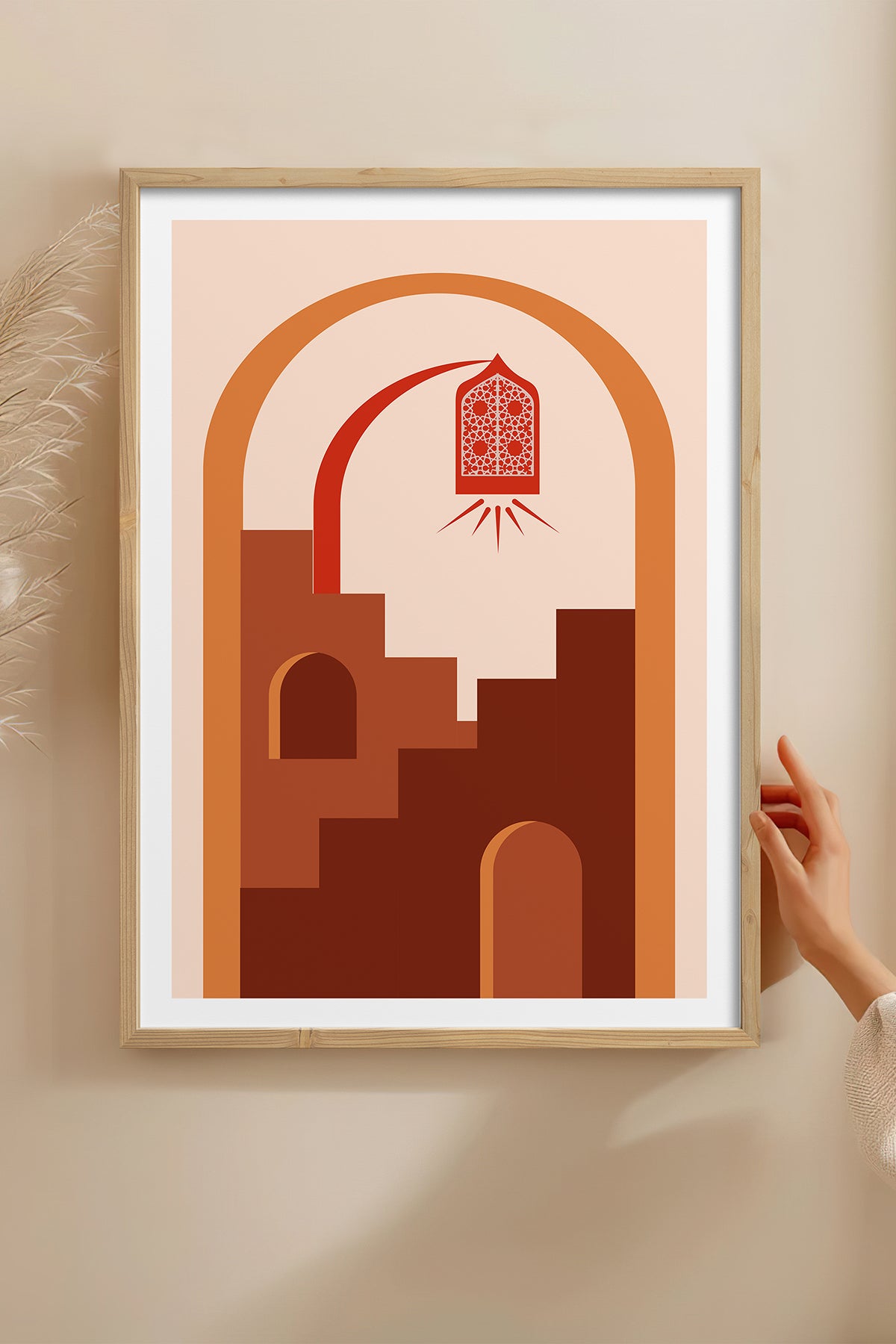 HOMEPACK Ahşap Çerçeveli Tablo Çerçeveli Poster Sanatsal Modern Duvar Dekoru TK-1238