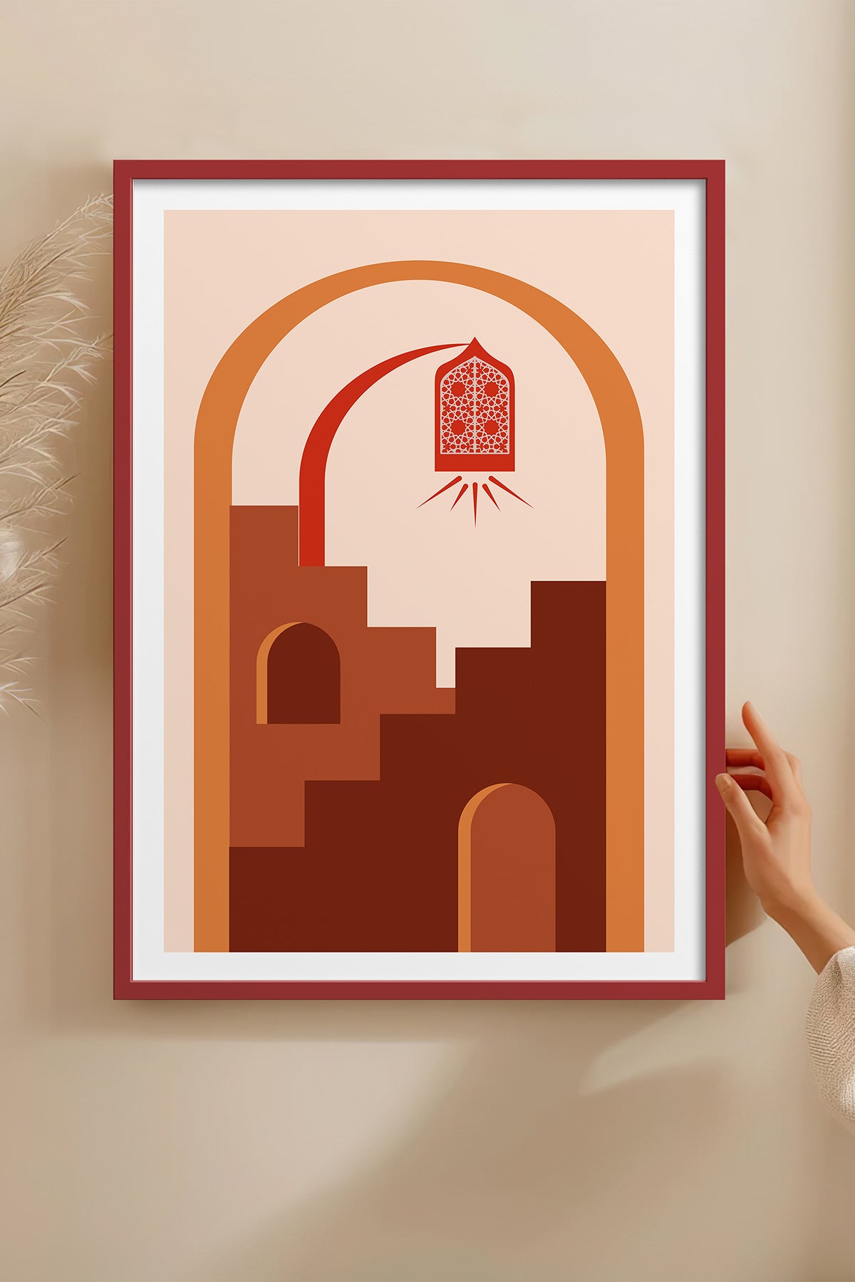 HOMEPACK Ahşap Çerçeveli Tablo Çerçeveli Poster Sanatsal Modern Duvar Dekoru TK-1238