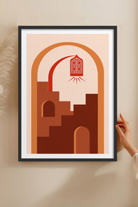 HOMEPACK Ahşap Çerçeveli Tablo Çerçeveli Poster Sanatsal Modern Duvar Dekoru TK-1238