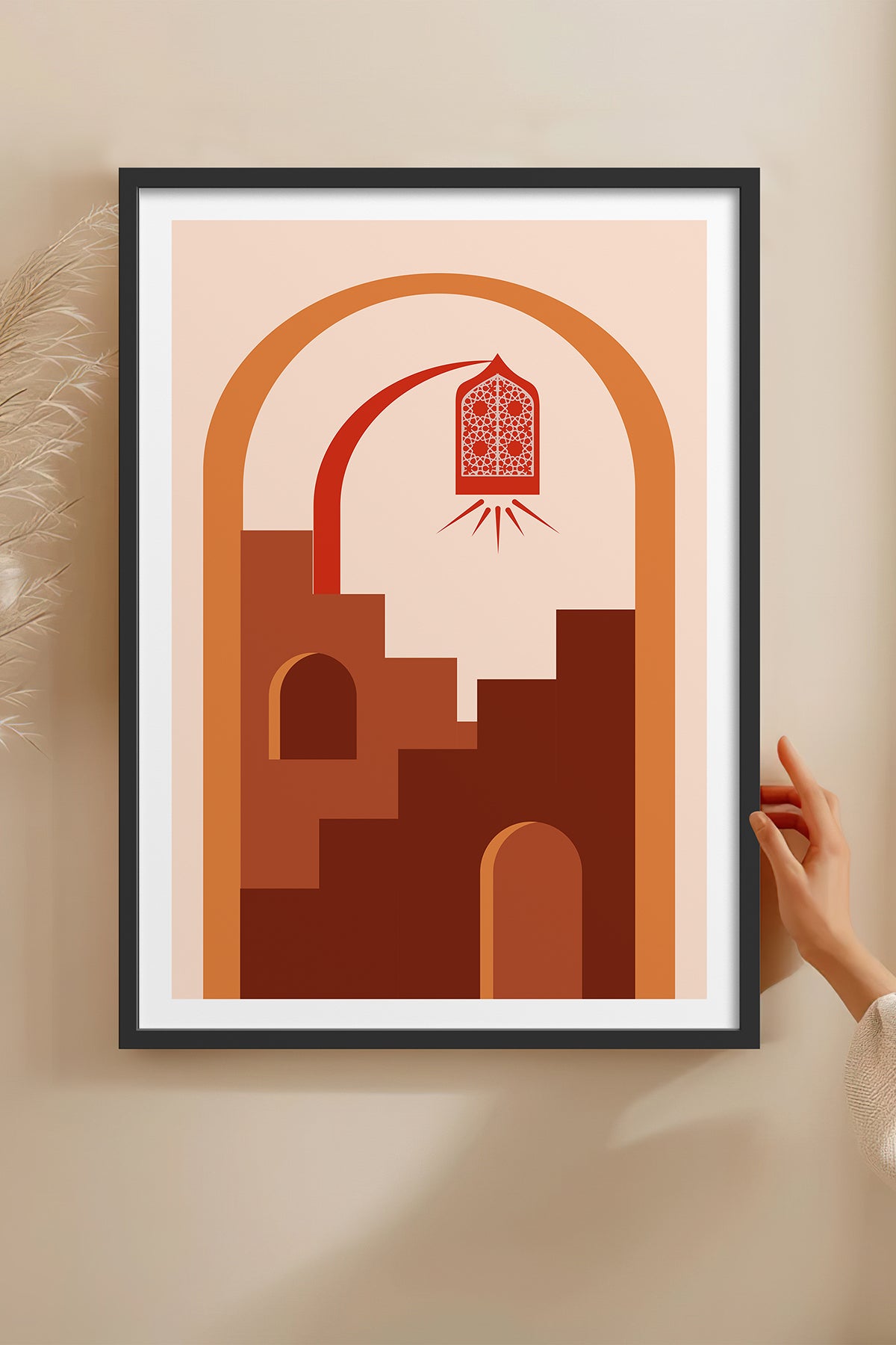 HOMEPACK Ahşap Çerçeveli Tablo Çerçeveli Poster Sanatsal Modern Duvar Dekoru TK-1238