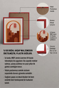 HOMEPACK Ahşap Çerçeveli Tablo Çerçeveli Poster Sanatsal Modern Duvar Dekoru TK-1238