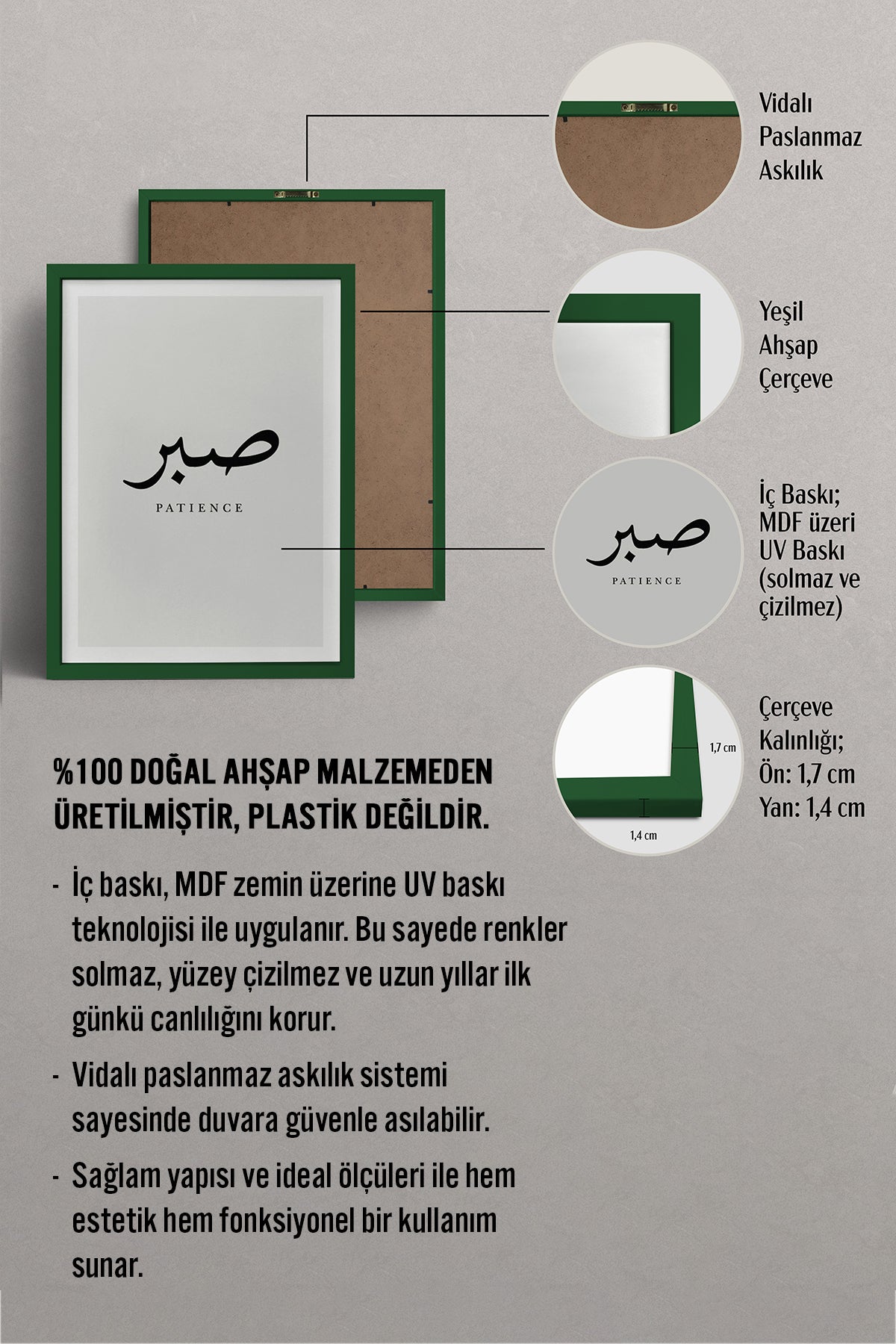 HOMEPACK Ahşap Çerçeveli Tablo Çerçeveli Poster Sanatsal Modern Duvar Dekoru TK-1240