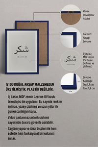 HOMEPACK Ahşap Çerçeveli Tablo Çerçeveli Poster Sanatsal Modern Duvar Dekoru TK-1241