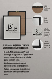 HOMEPACK Ahşap Çerçeveli Tablo Çerçeveli Poster Sanatsal Modern Duvar Dekoru TK-1242