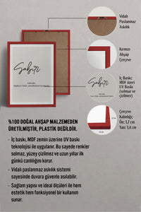 HOMEPACK Ahşap Çerçeveli Tablo Çerçeveli Poster Sanatsal Modern Duvar Dekoru TK-1243