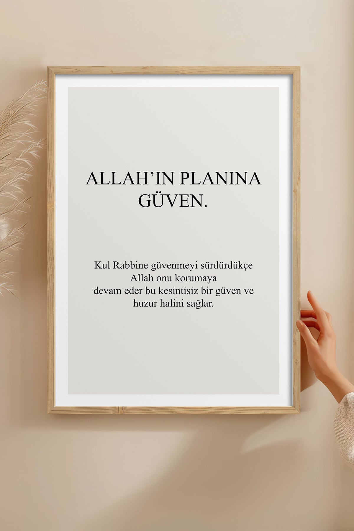 HOMEPACK Ahşap Çerçeveli Tablo Çerçeveli Poster Sanatsal Modern Duvar Dekoru TK-1244