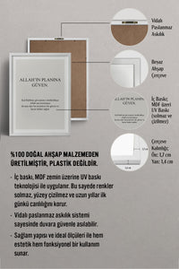 HOMEPACK Ahşap Çerçeveli Tablo Çerçeveli Poster Sanatsal Modern Duvar Dekoru TK-1244