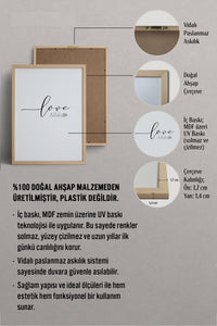 HOMEPACK Ahşap Çerçeveli Tablo Çerçeveli Poster Sanatsal Modern Duvar Dekoru TK-1247