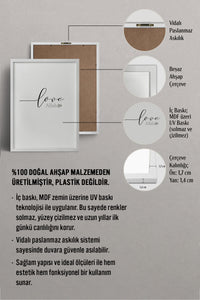 HOMEPACK Ahşap Çerçeveli Tablo Çerçeveli Poster Sanatsal Modern Duvar Dekoru TK-1247
