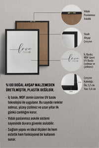 HOMEPACK Ahşap Çerçeveli Tablo Çerçeveli Poster Sanatsal Modern Duvar Dekoru TK-1247