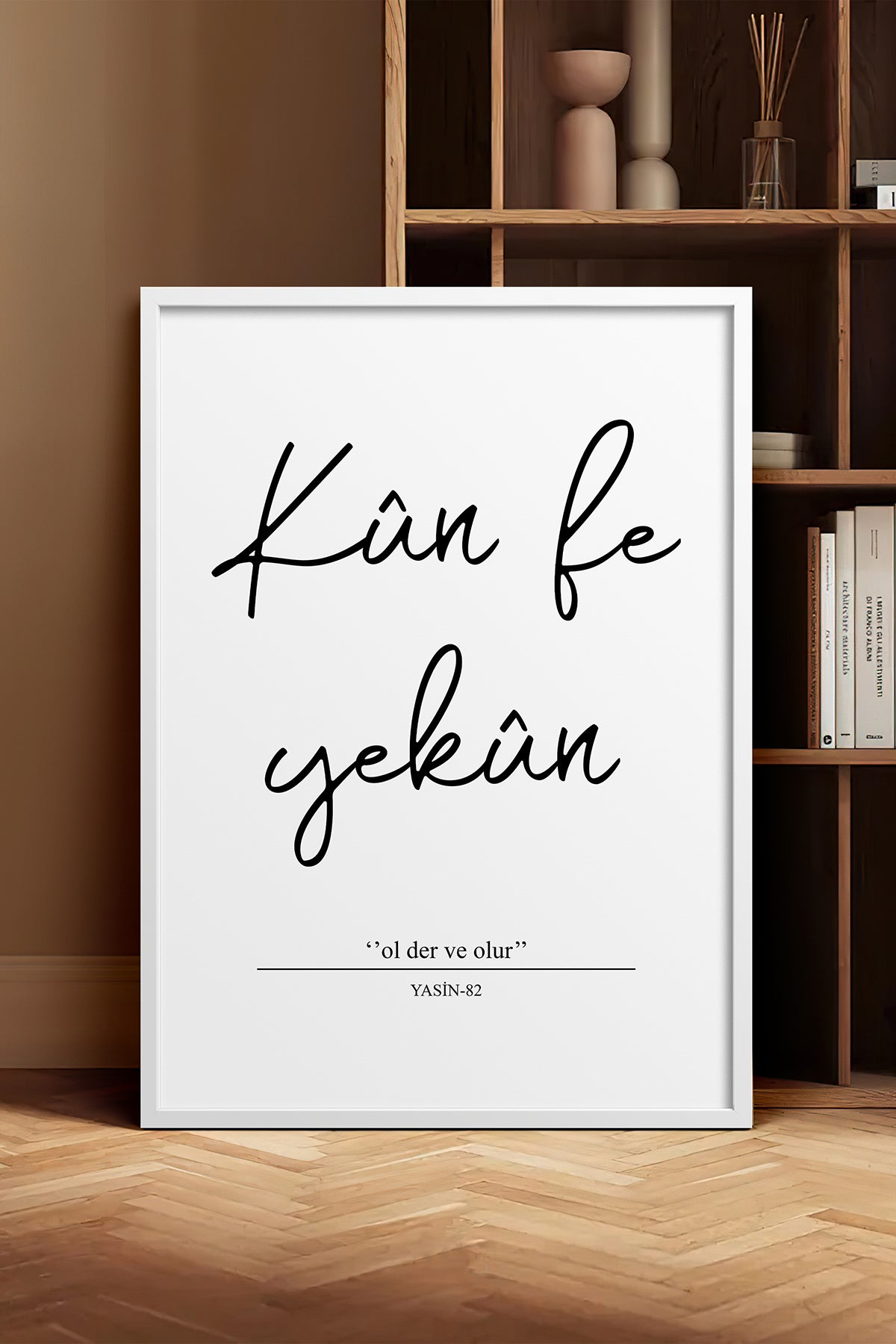 HOMEPACK Ahşap Çerçeveli Tablo Çerçeveli Poster Sanatsal Modern Duvar Dekoru TK-1249