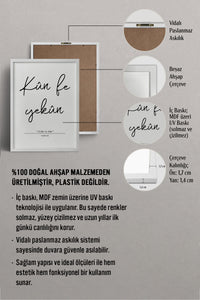 HOMEPACK Ahşap Çerçeveli Tablo Çerçeveli Poster Sanatsal Modern Duvar Dekoru TK-1249