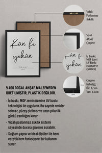 HOMEPACK Ahşap Çerçeveli Tablo Çerçeveli Poster Sanatsal Modern Duvar Dekoru TK-1249