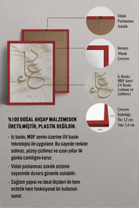 HOMEPACK Ahşap Çerçeveli Tablo Çerçeveli Poster Sanatsal Modern Duvar Dekoru TK-1253