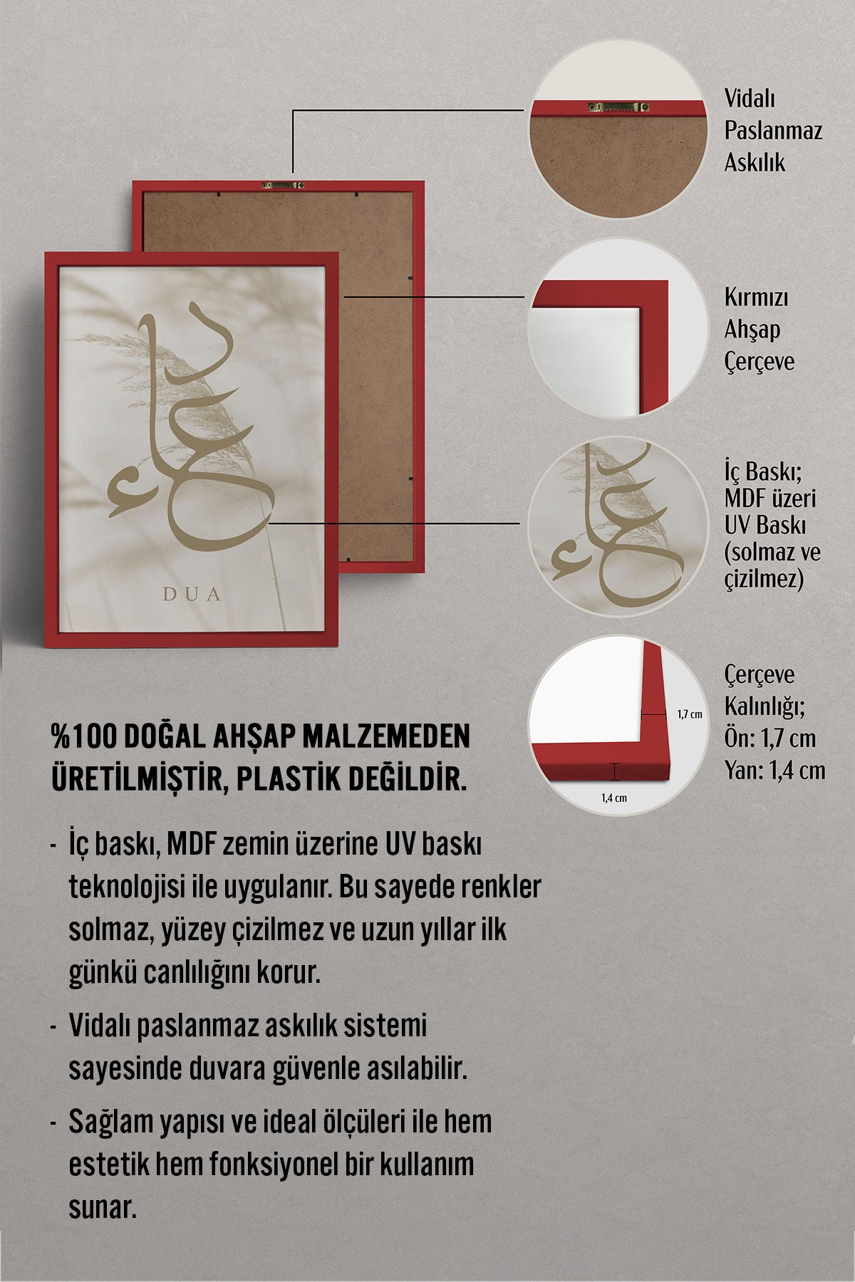 HOMEPACK Ahşap Çerçeveli Tablo Çerçeveli Poster Sanatsal Modern Duvar Dekoru TK-1253