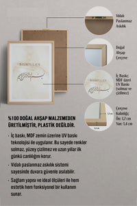 HOMEPACK Ahşap Çerçeveli Tablo Çerçeveli Poster Sanatsal Modern Duvar Dekoru TK-1255