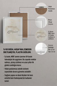 HOMEPACK Ahşap Çerçeveli Tablo Çerçeveli Poster Sanatsal Modern Duvar Dekoru TK-1255