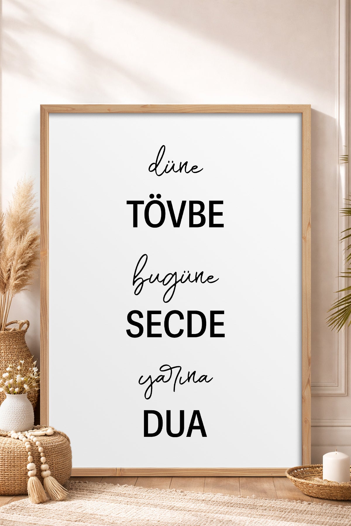 HOMEPACK Ahşap Çerçeveli Tablo Çerçeveli Poster Sanatsal Modern Duvar Dekoru TK-1259