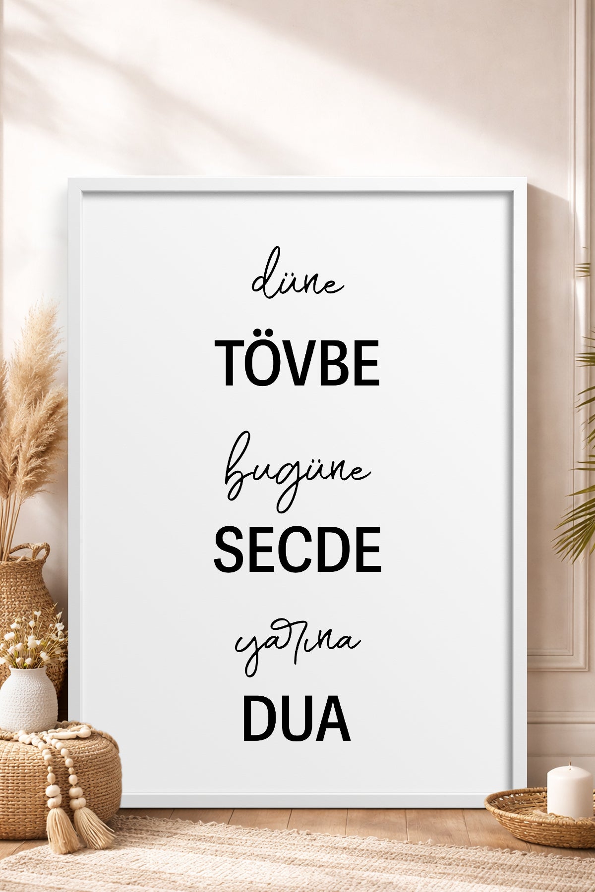 HOMEPACK Ahşap Çerçeveli Tablo Çerçeveli Poster Sanatsal Modern Duvar Dekoru TK-1259