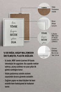 HOMEPACK Ahşap Çerçeveli Tablo Çerçeveli Poster Sanatsal Modern Duvar Dekoru TK-1259